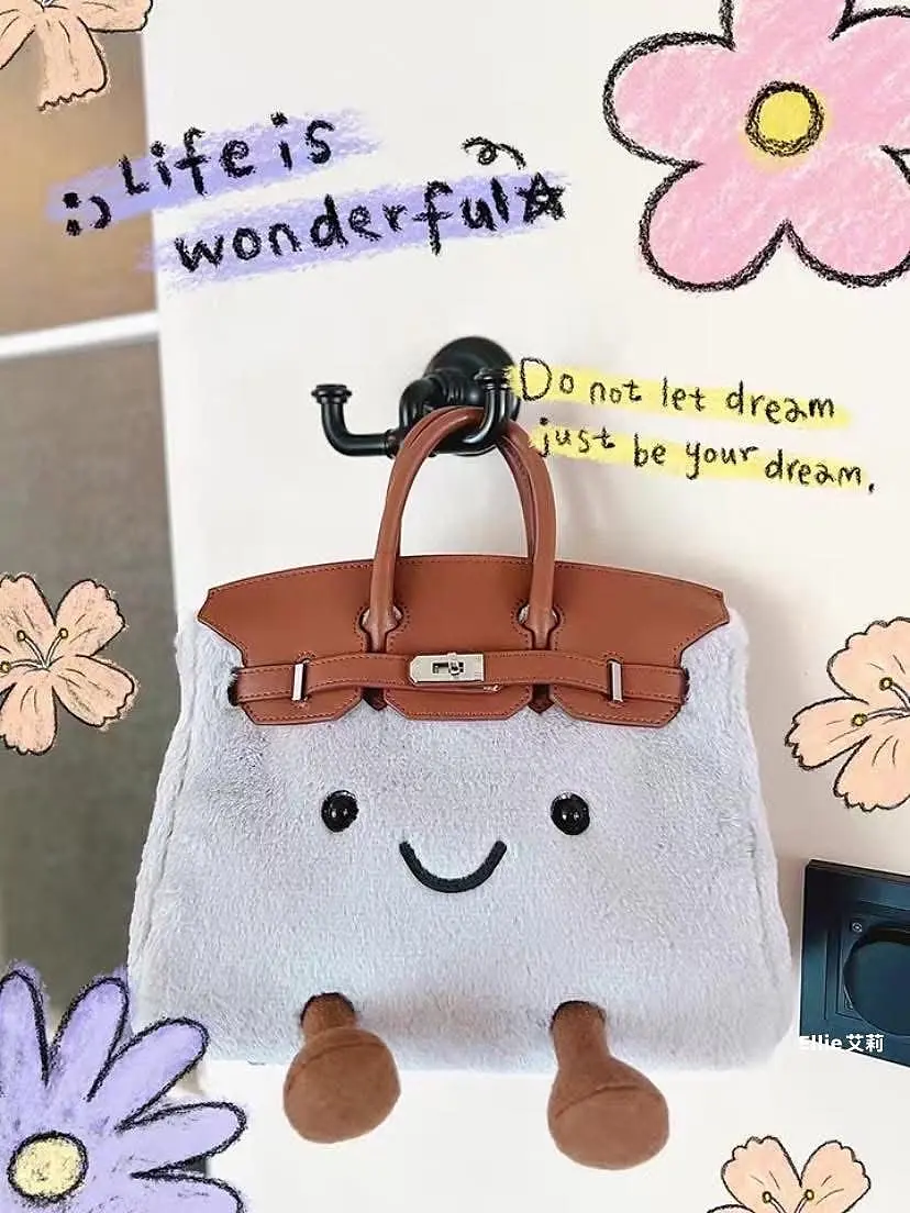 超萌關穎同款翻玩毛絨絨精靈bk鉑金包