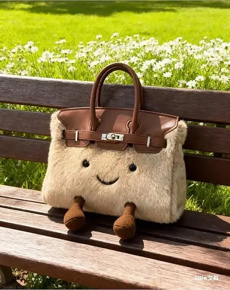 超萌關穎同款翻玩毛絨絨精靈bk鉑金包