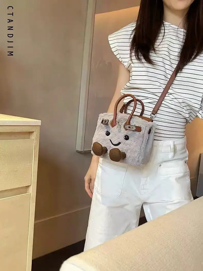 超萌關穎同款翻玩毛絨絨精靈bk鉑金包