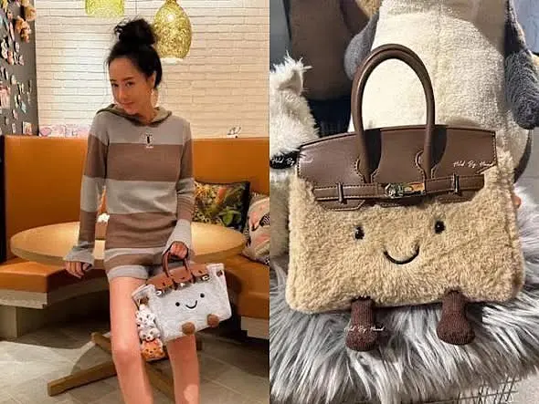 超萌關穎同款翻玩毛絨絨精靈bk鉑金包
