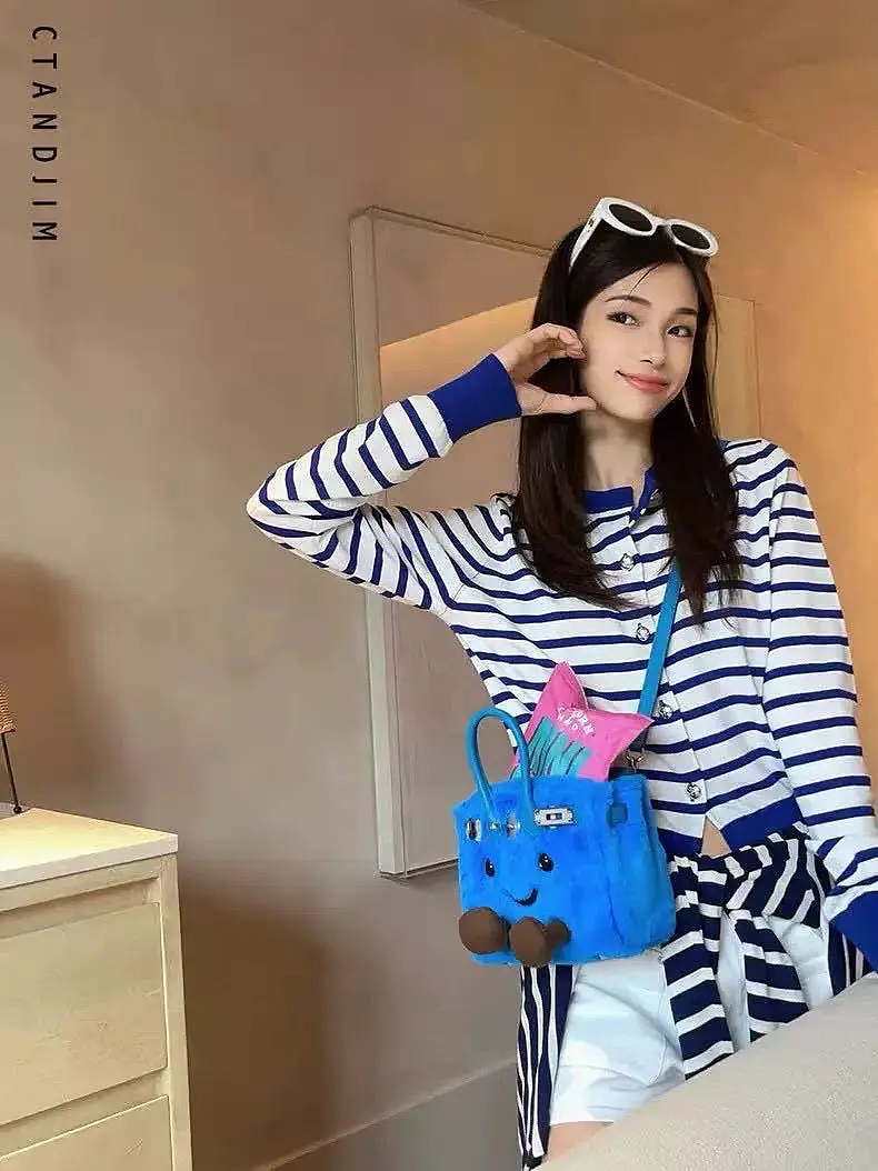 超萌關穎同款翻玩毛絨絨精靈bk鉑金包